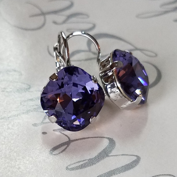 Austrian Crystal Earrings in Rhodium Plated Setting - Picture 12 of 12
